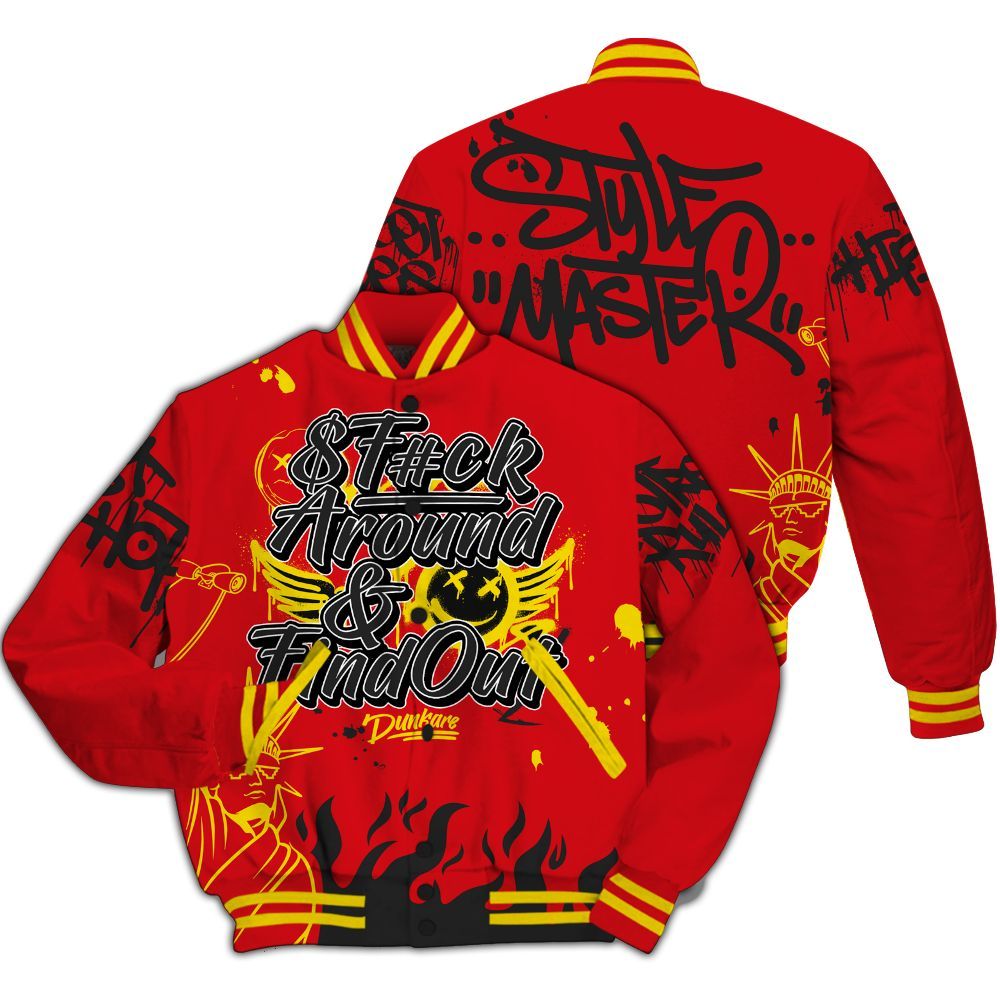 Varsity Jacket To Match Ferrari 14s - Graphic Fck Around Find Out All Over Print