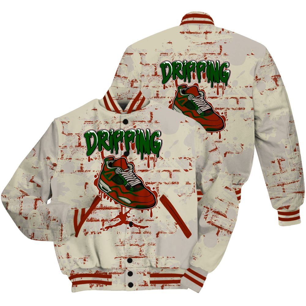 Varsity Jacket To Match El Grito 5s Shirt - Dripping Shoe 4S Graphic Street Art All Over Print