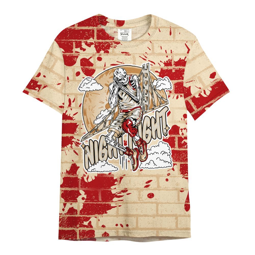 Shirt To Match Dunk Low Strawberry Waffle - Seeya Skeleton Brick All Over Print