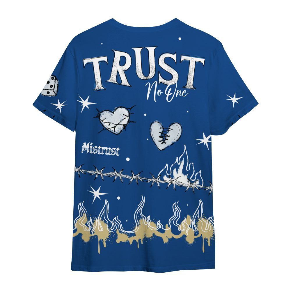 Shirt To Match Air Ship Royal Blue - Trust No One Snake-Bite Doodle Crayon All Over Print