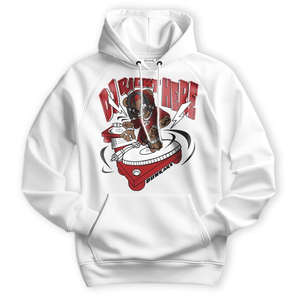 Sweatshirt To Match Red Taxi 12s Hoodie - DJ Right Here Bear Version 2 Hoodie Unisex