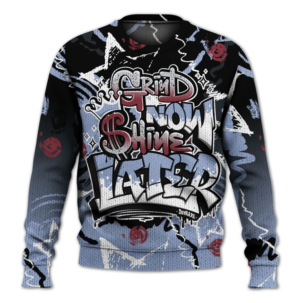 Knitted Sweater To Match Black Metallic 5s - Grind Shine Later Drip