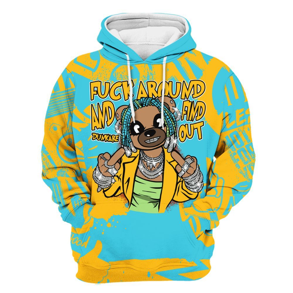 Hoodie To Match SB Dunk Di'Orr Greenwood - F#ck Around Bear Bear Monogram Graffiti All Over Print