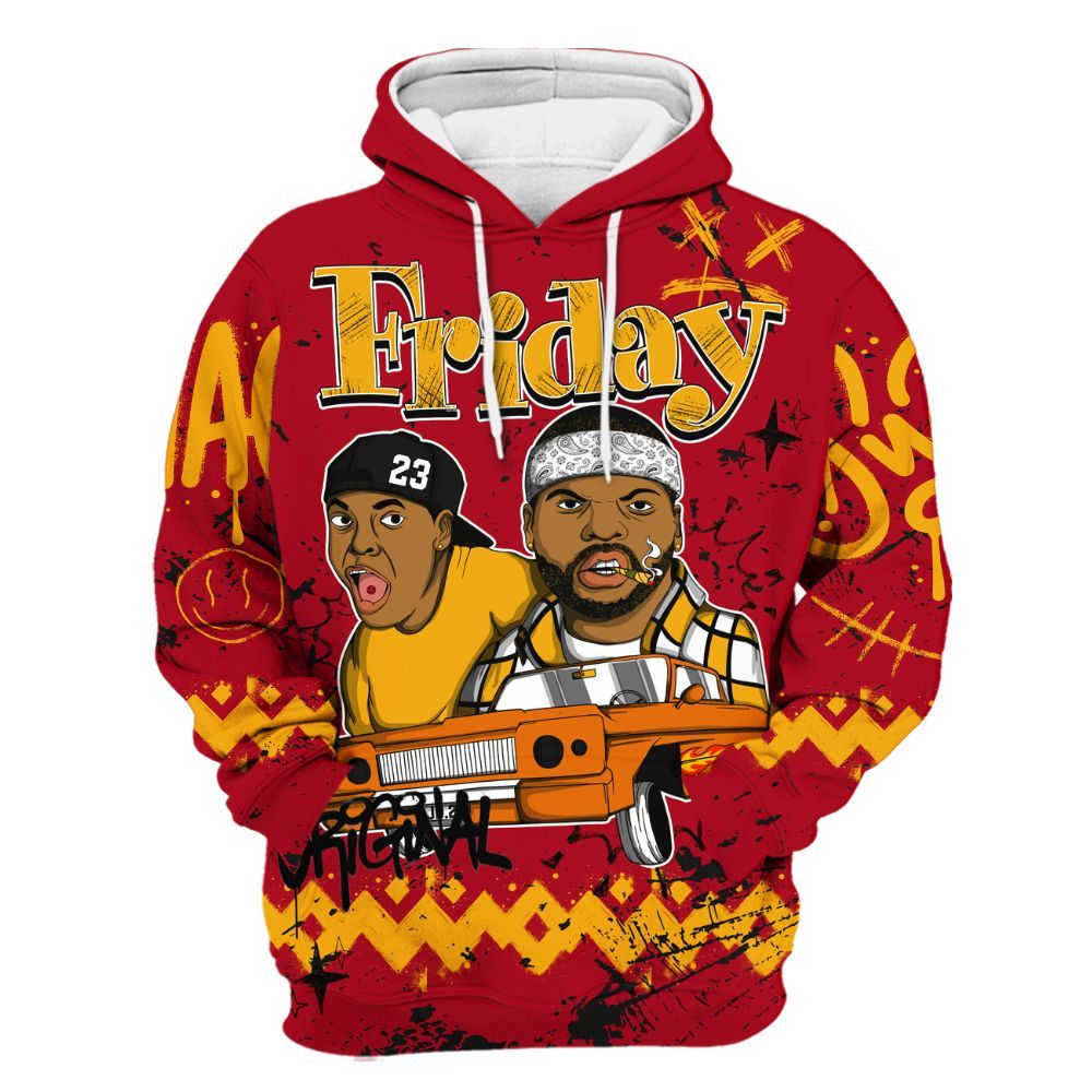 Hoodie To Match Cardinal 7s - Friday Sneaker Crayon All Over Print