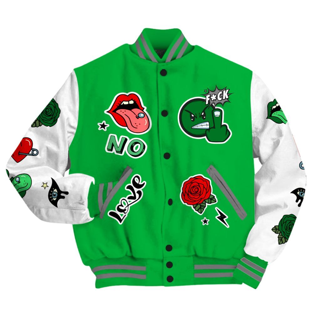 Varsity Jacket To Match Lucky Green 5s - FK Around Find Out All Over Print