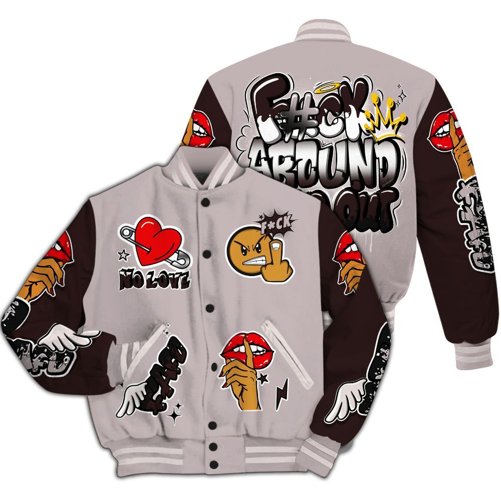 Varsity Jacket To Match AMM Air Smokey Mauve 6s - FK Around Find Out All Over Print