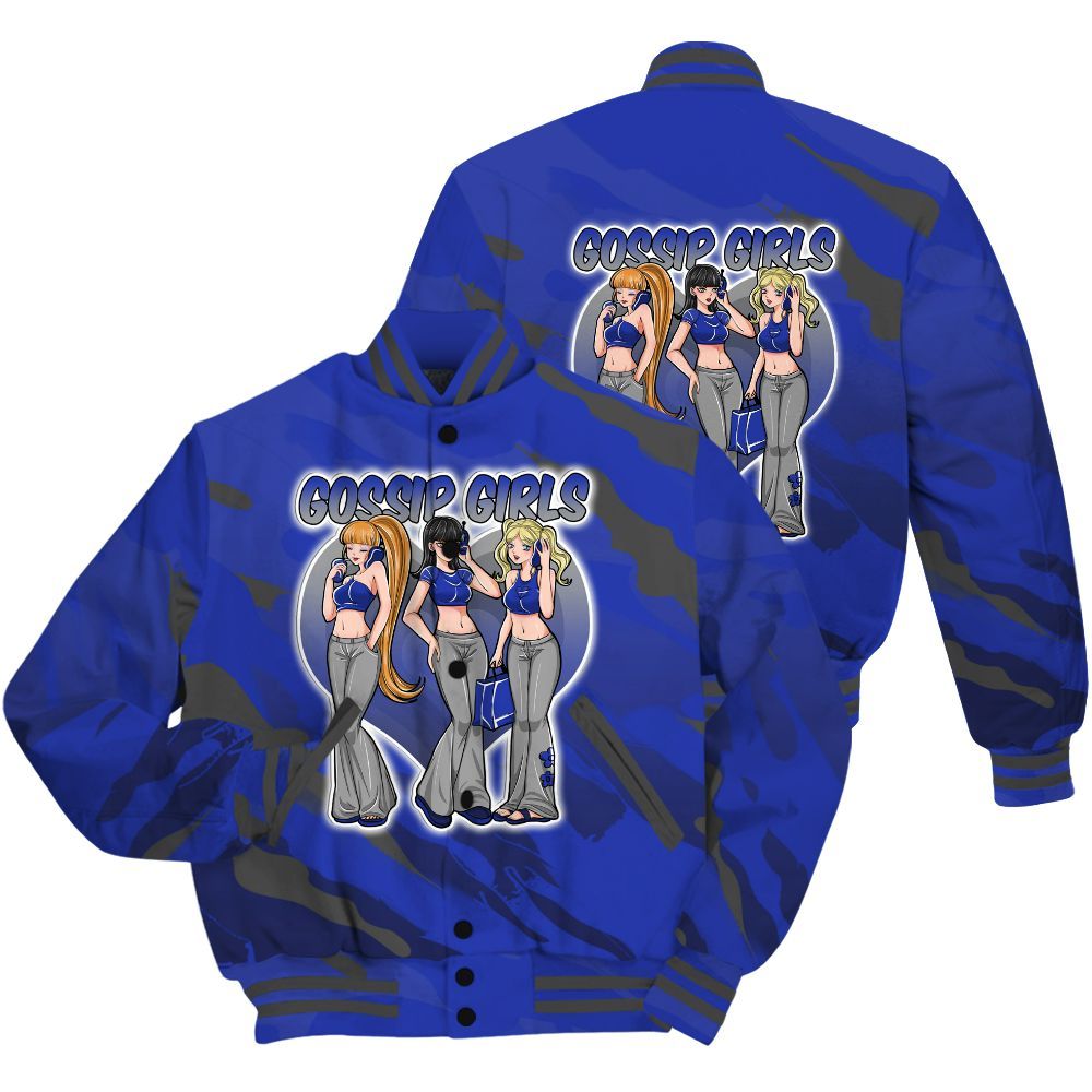 Varsity Jacket To Match Air Max Plus Black Racer Blue Shirt - Gossip'Girls All Over Print