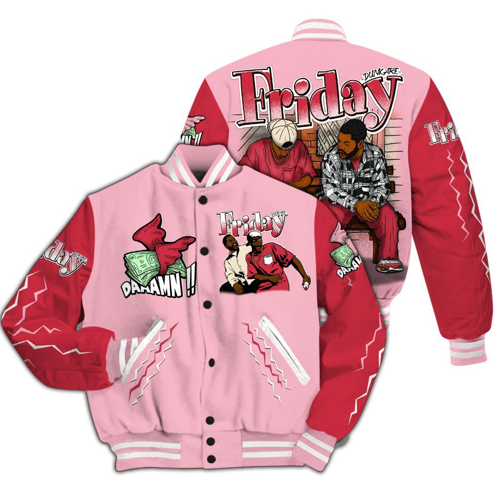 Varsity Jacket To Match Low OG Tropical Pink 1s - Friday Movie 90s TV All Over Print
