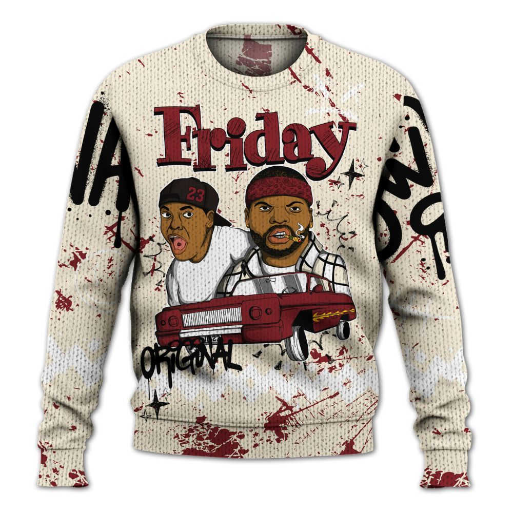 Sweater To Match Valentine's Day 2026 4s - Friday Sneaker Crayon Graphic