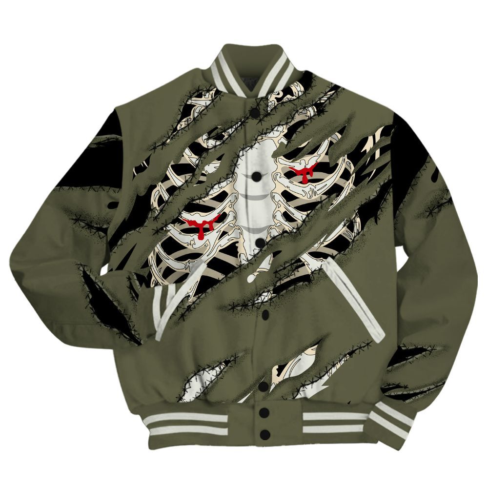 Varsity Jacket To Match Travis Scott Low OG Medium Olive 1s Shirt, GOT 'EM Skeleton Scratch All Over Print