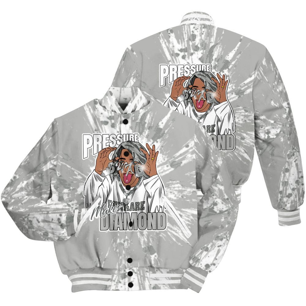 Varsity Jacket To Match Retro Wet Cement 4s Shirt - Pressures Makes Varsity Jacket To Match Lux All Over Print