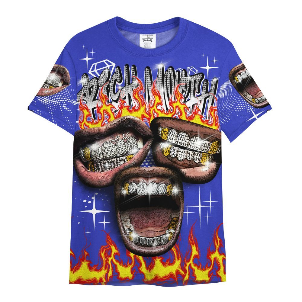 Shirt To Match Retro Black Concord 12s - Rich Mouth Fire Rap Retro 90s All Over Print