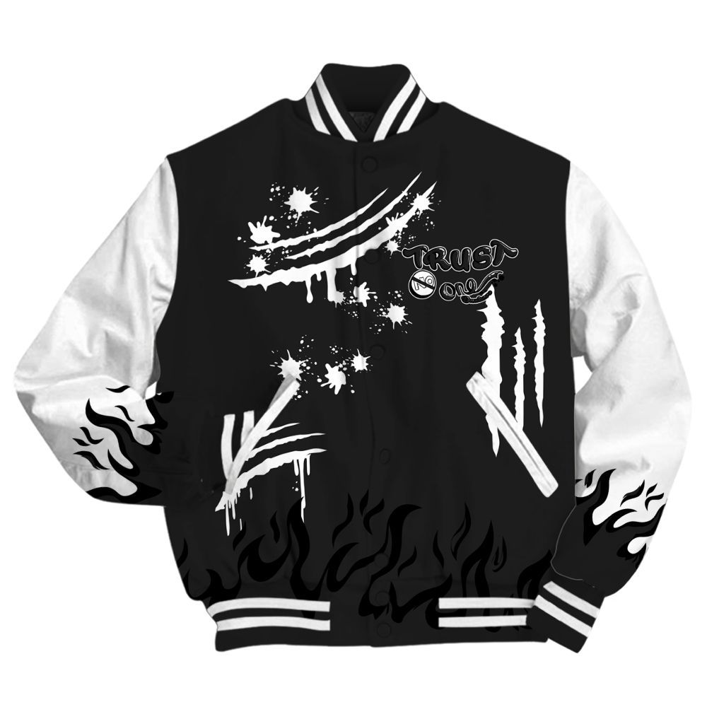 Varsity Jacket To Match Black Cat NET 4s - Graphic Trust No One All Over Print