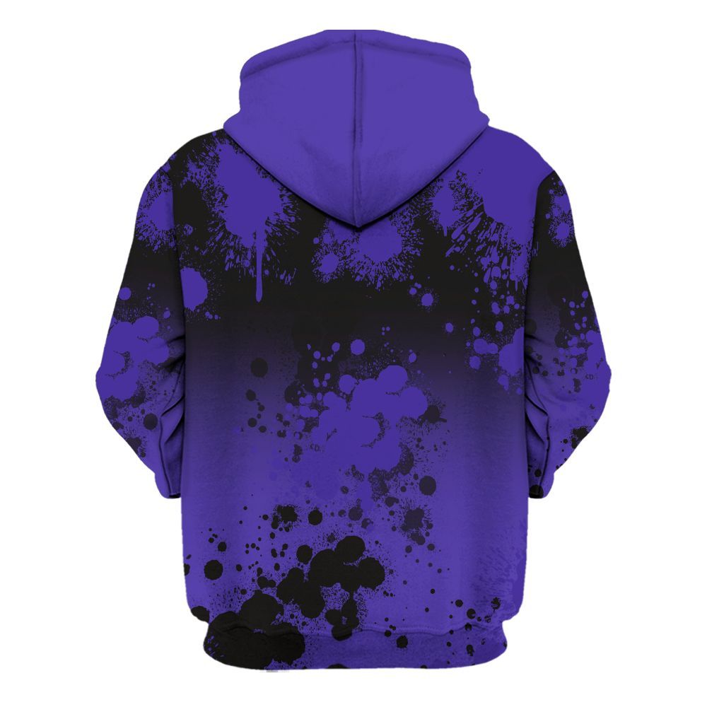 Hoodie To Match Field Purple 12s - God Blessed Ink Drip All Over Print