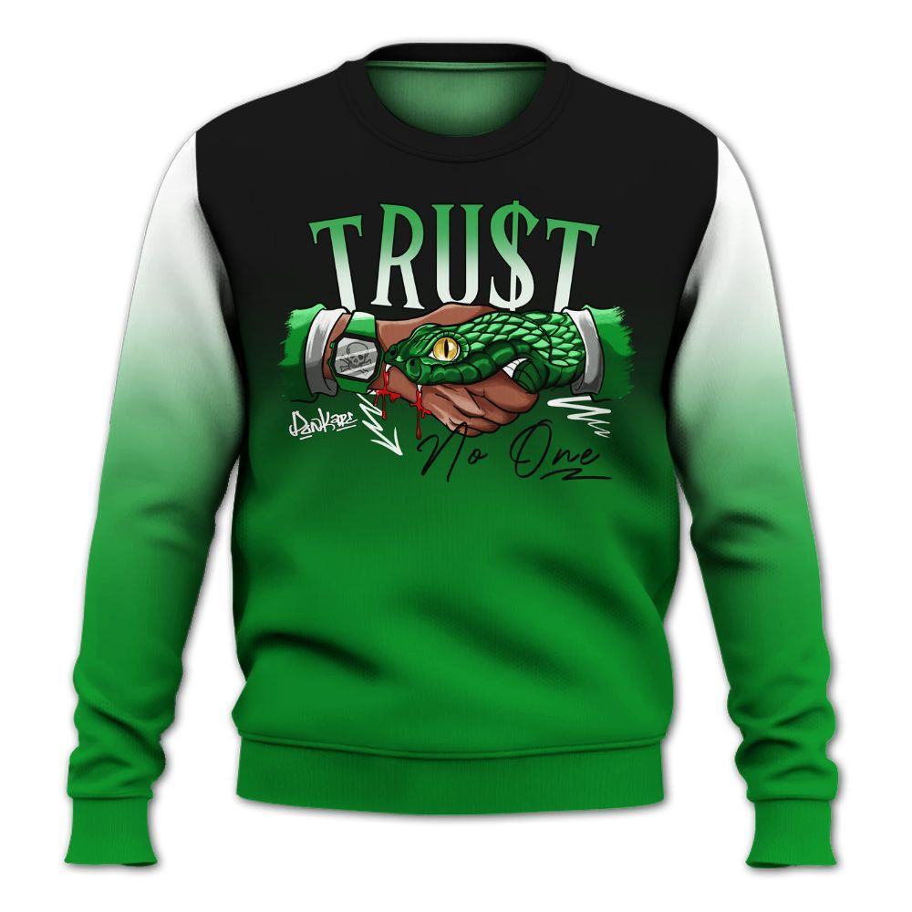 Sweatshirt To Match Green Spark CJ1 T-Rex - Snake Trust No One Drip All Over Print