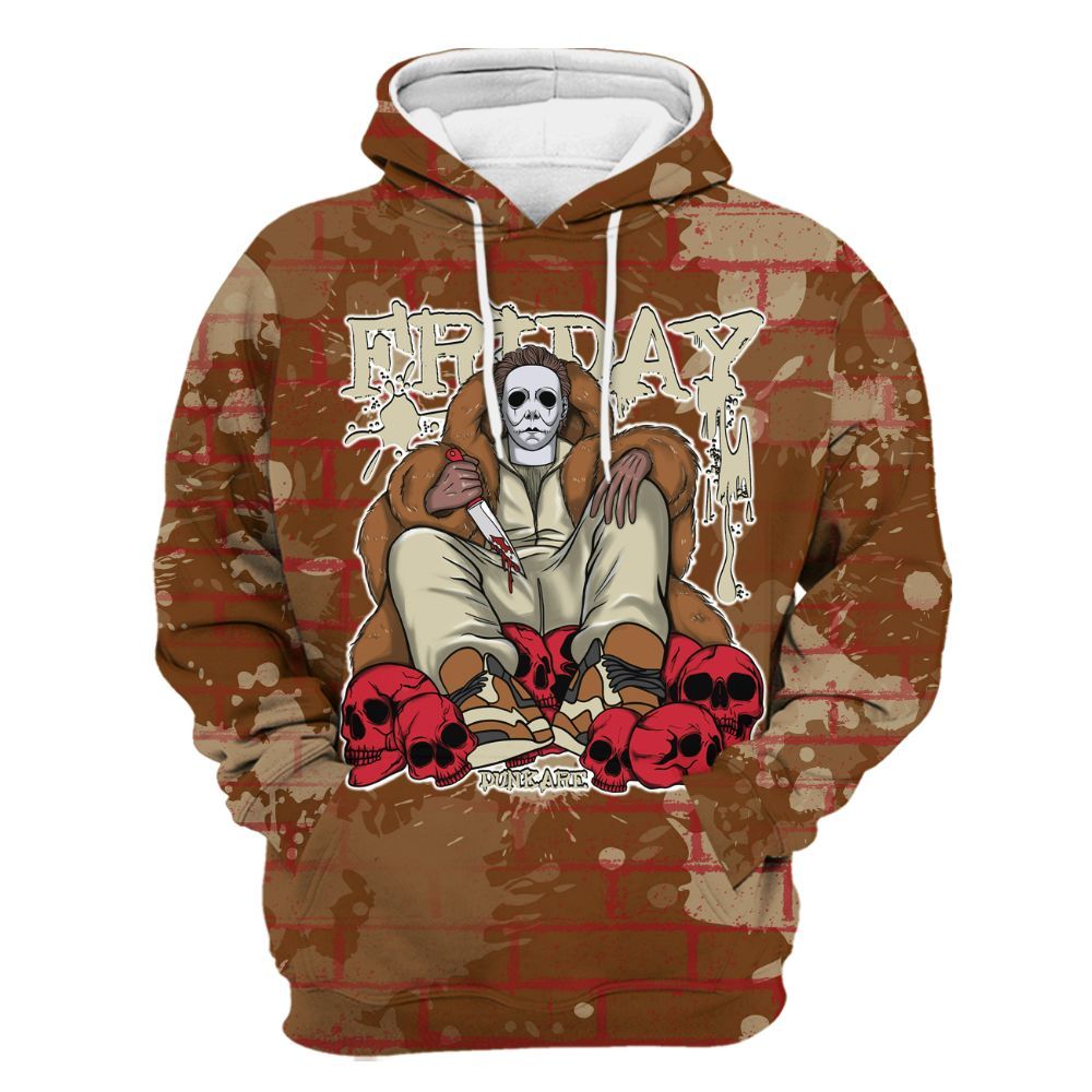 Hoodie To Match Archaeo Brown 5s - Friday Brick All Over Print