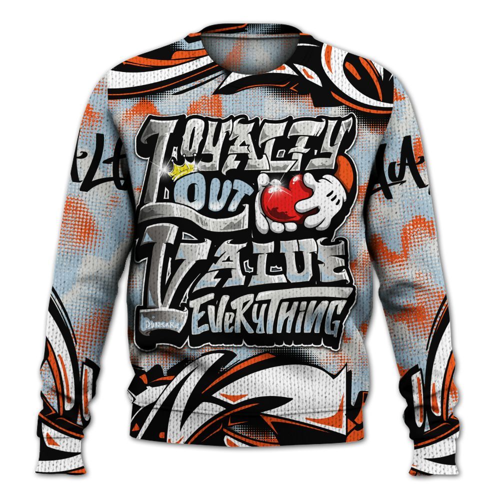 Sweater To Match High OG Alaska 1s - Loyalty Out Value Graffiti Graphic
