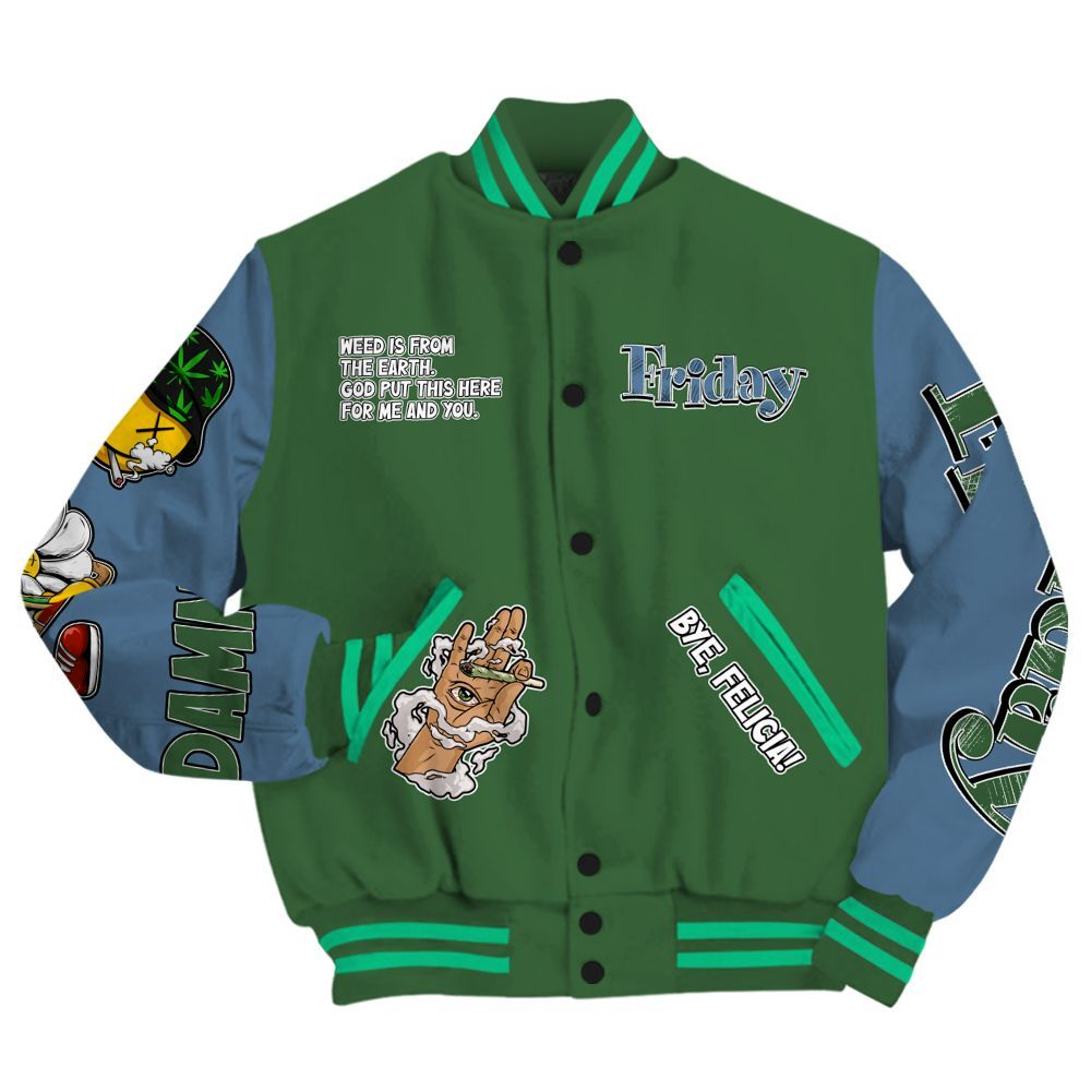 Varsity Jacket To Match Foamposite Pro Pine Green 2025 - Friday Sneaker Stress Style All Over Print