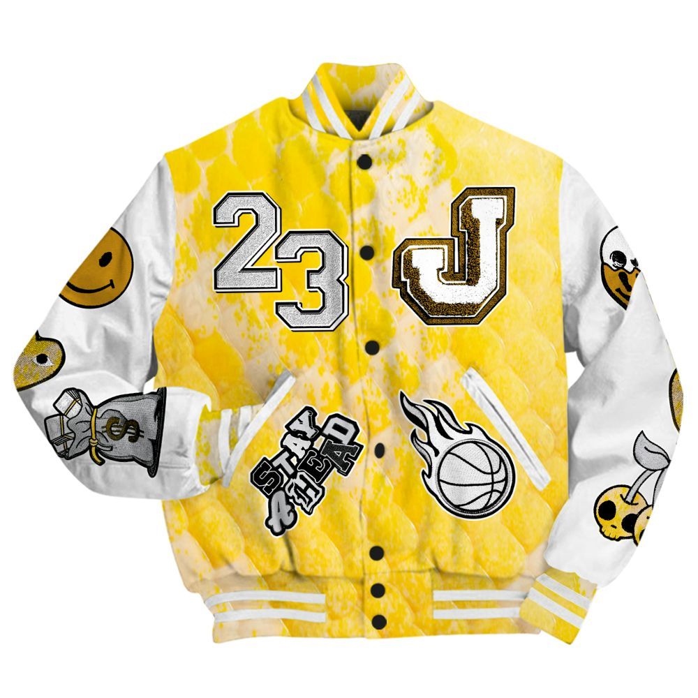 Varsity Jacket To Match Low Yellow Python 11s - Hustles Money Number 23 All Over Print