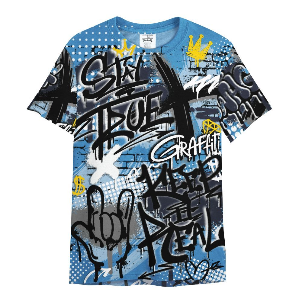 Shirt To Match Low OG Obsidian 1s - True It Real Graffiti Streetwear All Over Print