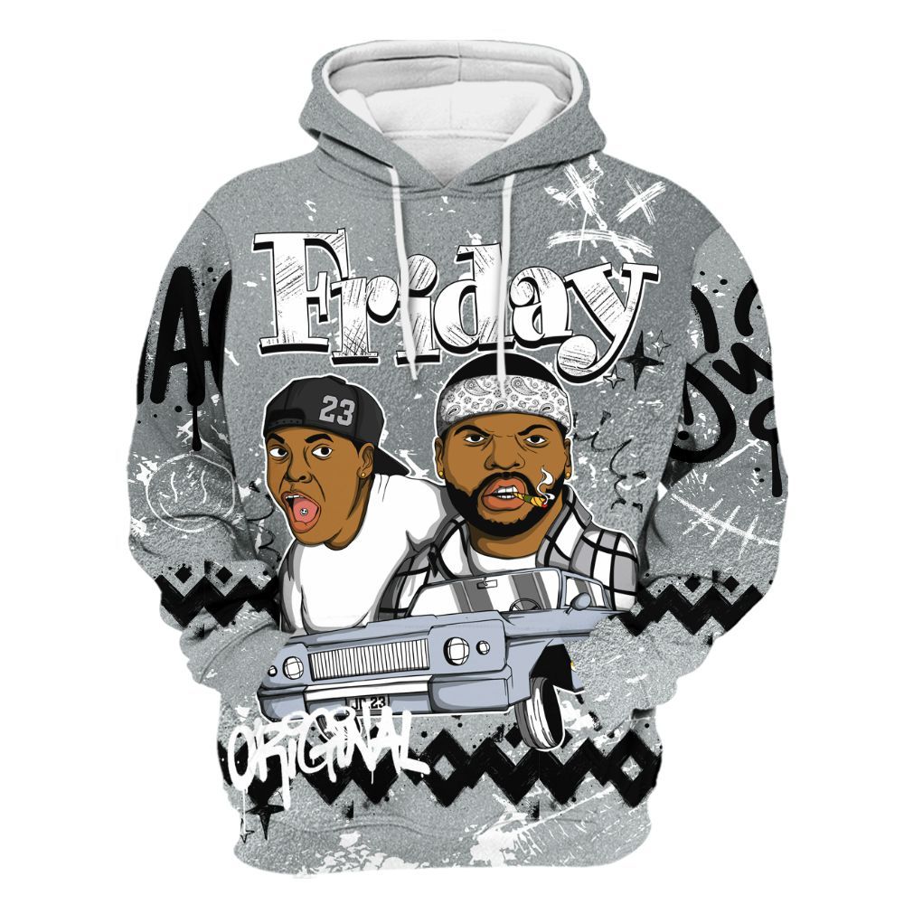 Hoodie To Match White Metallic 2026 5s - Friday Sneaker Crayon All Over Print