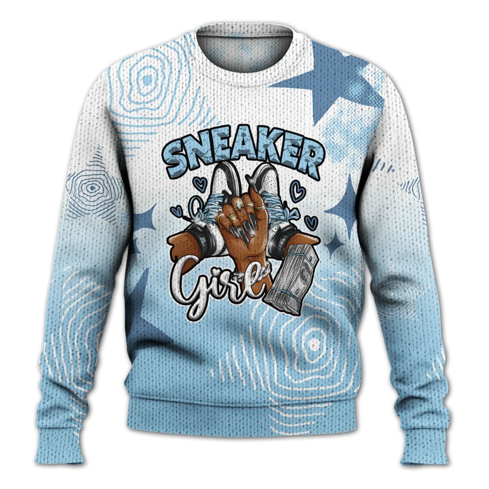 Knitted Sweater To Match Legend Blue 11s - Sneakerz Girlz Unique Starz