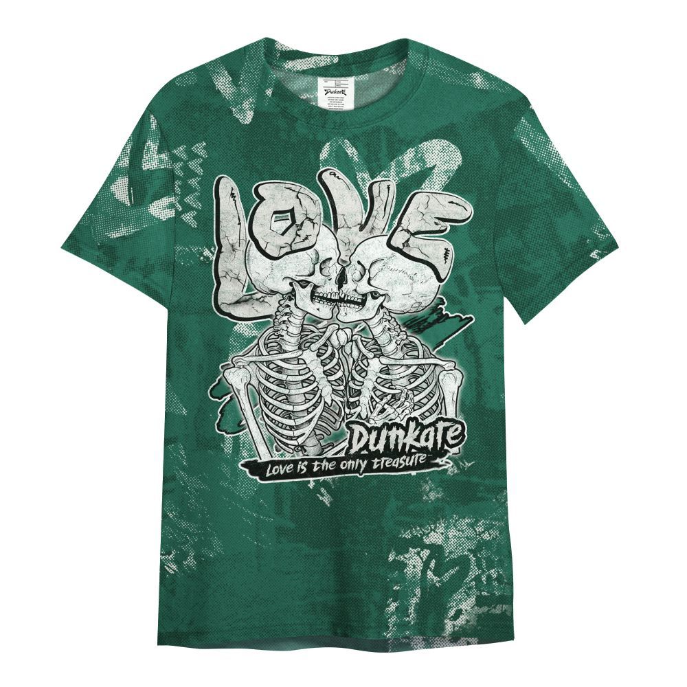 Shirt To Match Oxidized Green 4s - Skull Love All Over Print