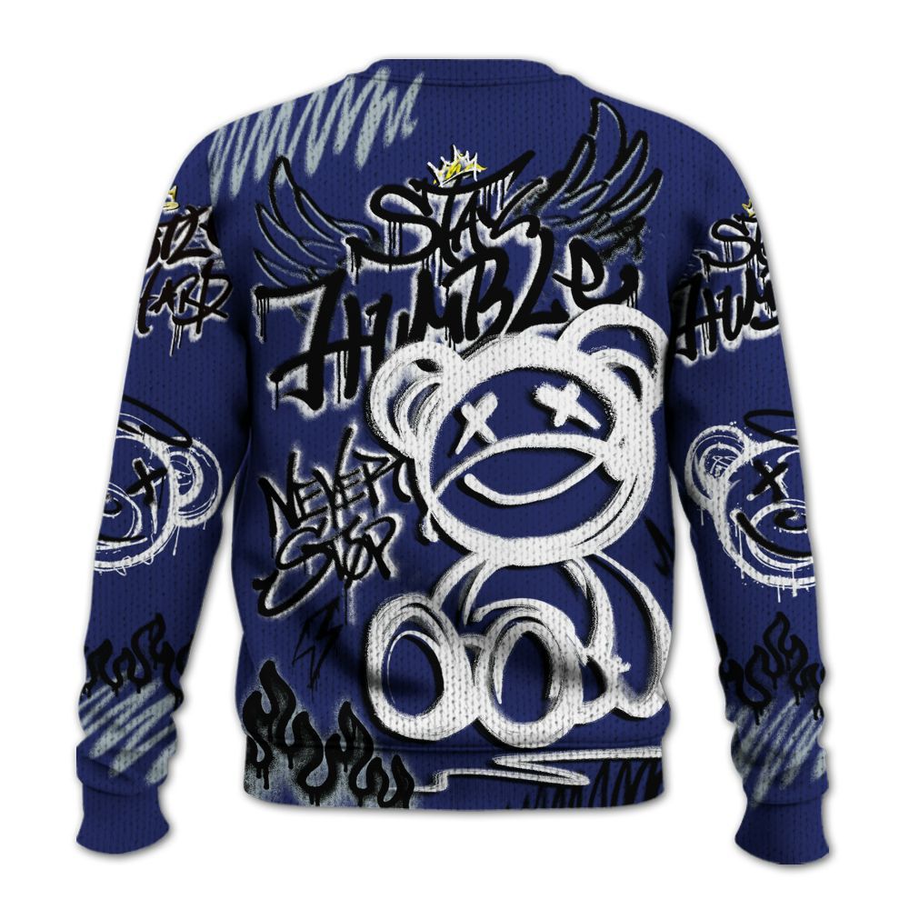 Knitted Sweater To Match Midnight Navy 11s - Humble Drip Streetwear Graffity