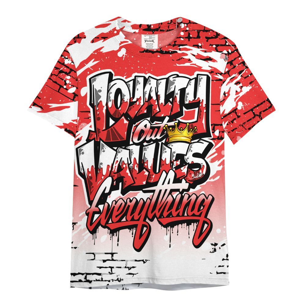 Shirt To Match Red Thunder 4s - Values Of Loyalty Drip All Over Print
