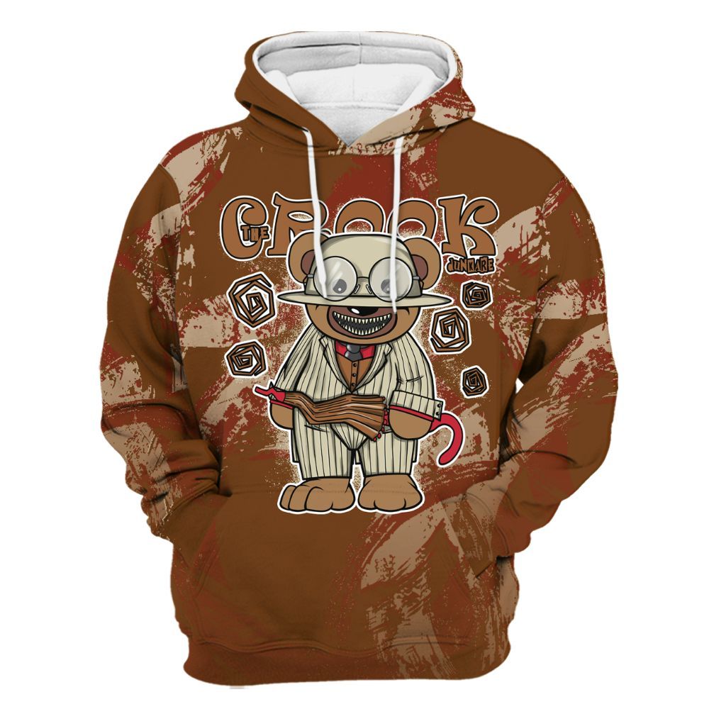 Hoodie To Match Archaeo Brown 5s - Swindler Bear Circle Slpash All Over Print