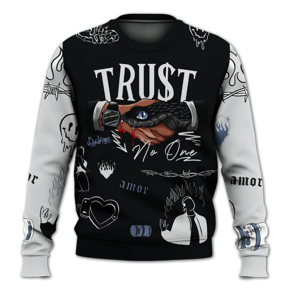 Sweatshirt To Match Mid Space Jam 1s - Snake Trust No One All Over Print