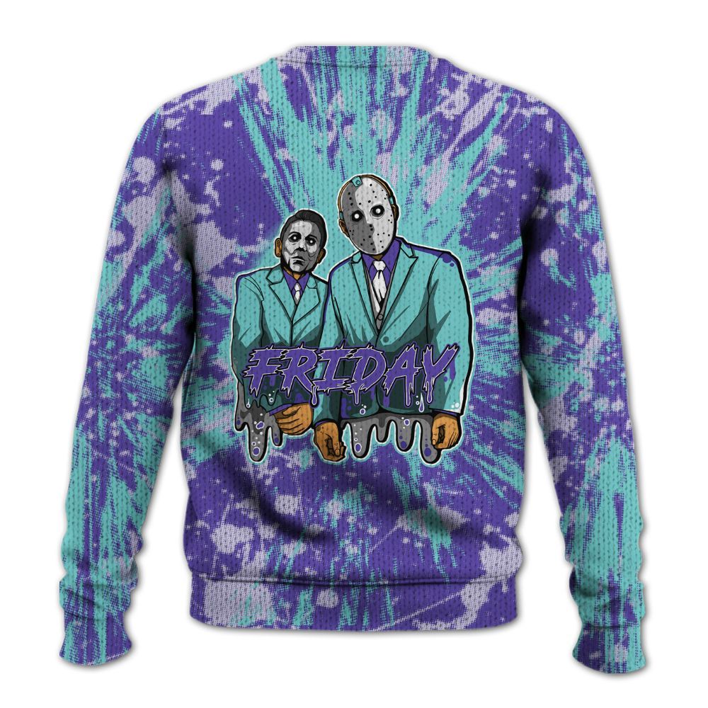 Knitted Sweater To Match Low Hornets 1s - Friday Halloween Graphic Luxury
