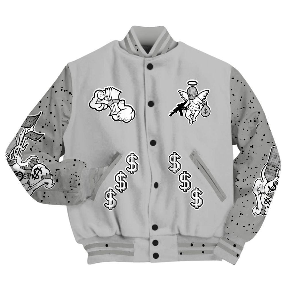Varsity Jacket To Match Retro White Oreo 4s - Ones Move In Silence Graphic All Over Print
