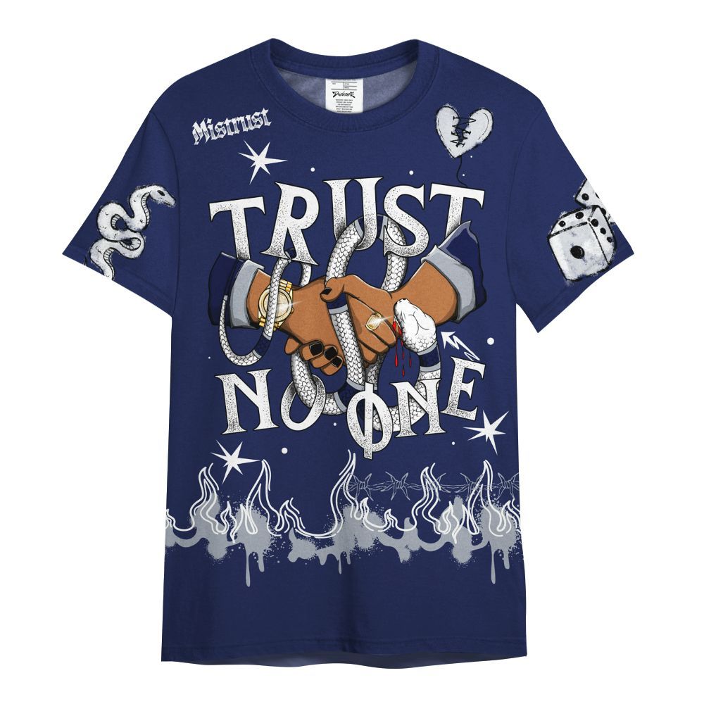 Shirt To Match Midnight Navy 11s - Trust No One Snake-Bite Doodle Crayon All Over Print