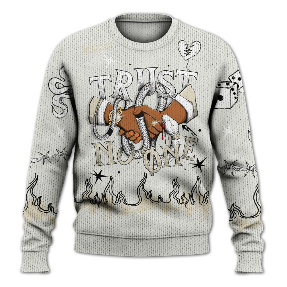 Sweater To Match Grand Finale 11s Shirt, Trust No One Snake-Bite Doodle Crayon Graphic