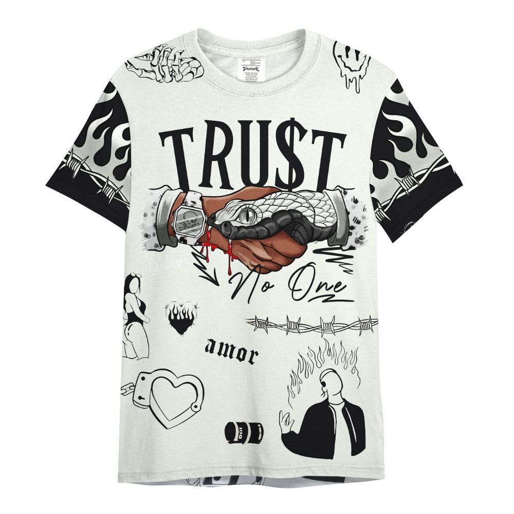 Shirt To Match Air Flightposite Sail Black - Snake Trust No One All Over Print