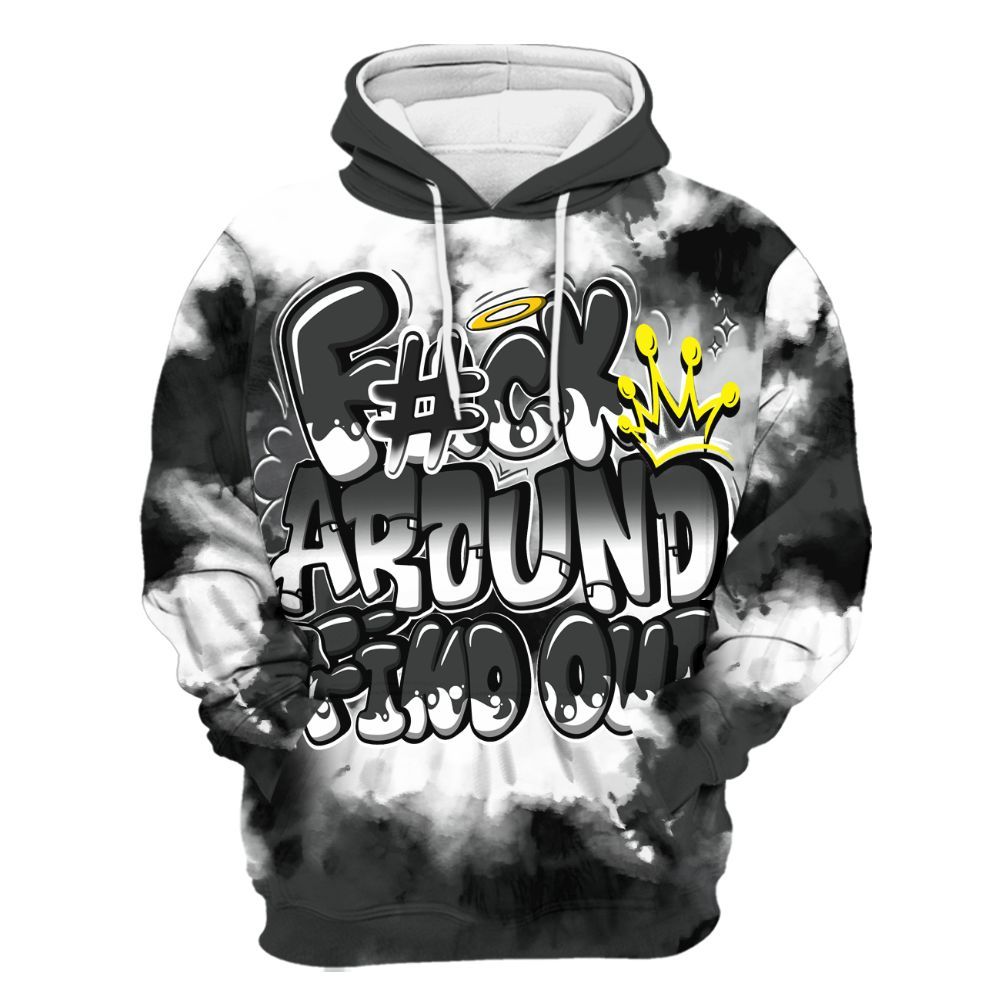 Hoodie To Match White Thunder 4s - Tie Dye FK Around Find Out All Over Print