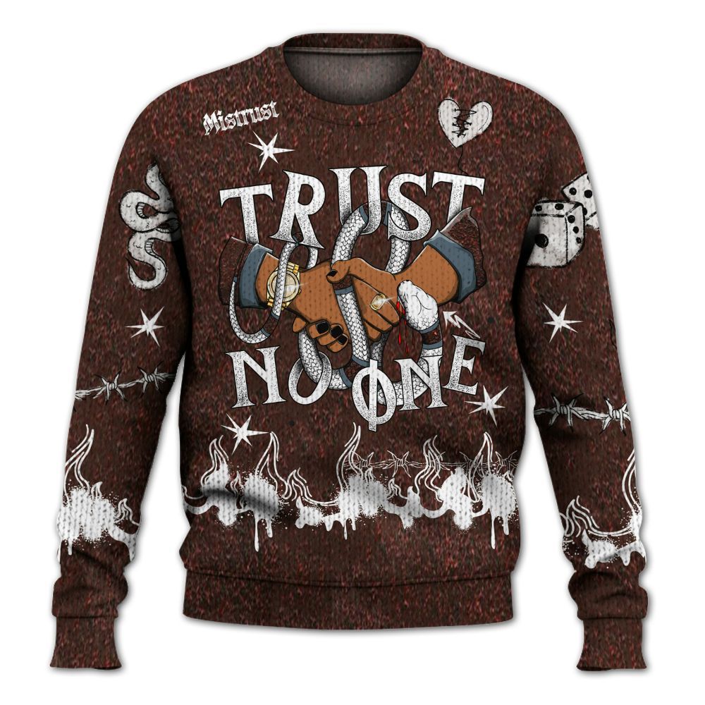 Knitted Sweater To Match Air Force 1 Low Halloween Skull 2024 - Trust No One Snake-Bite Doodle Crayon