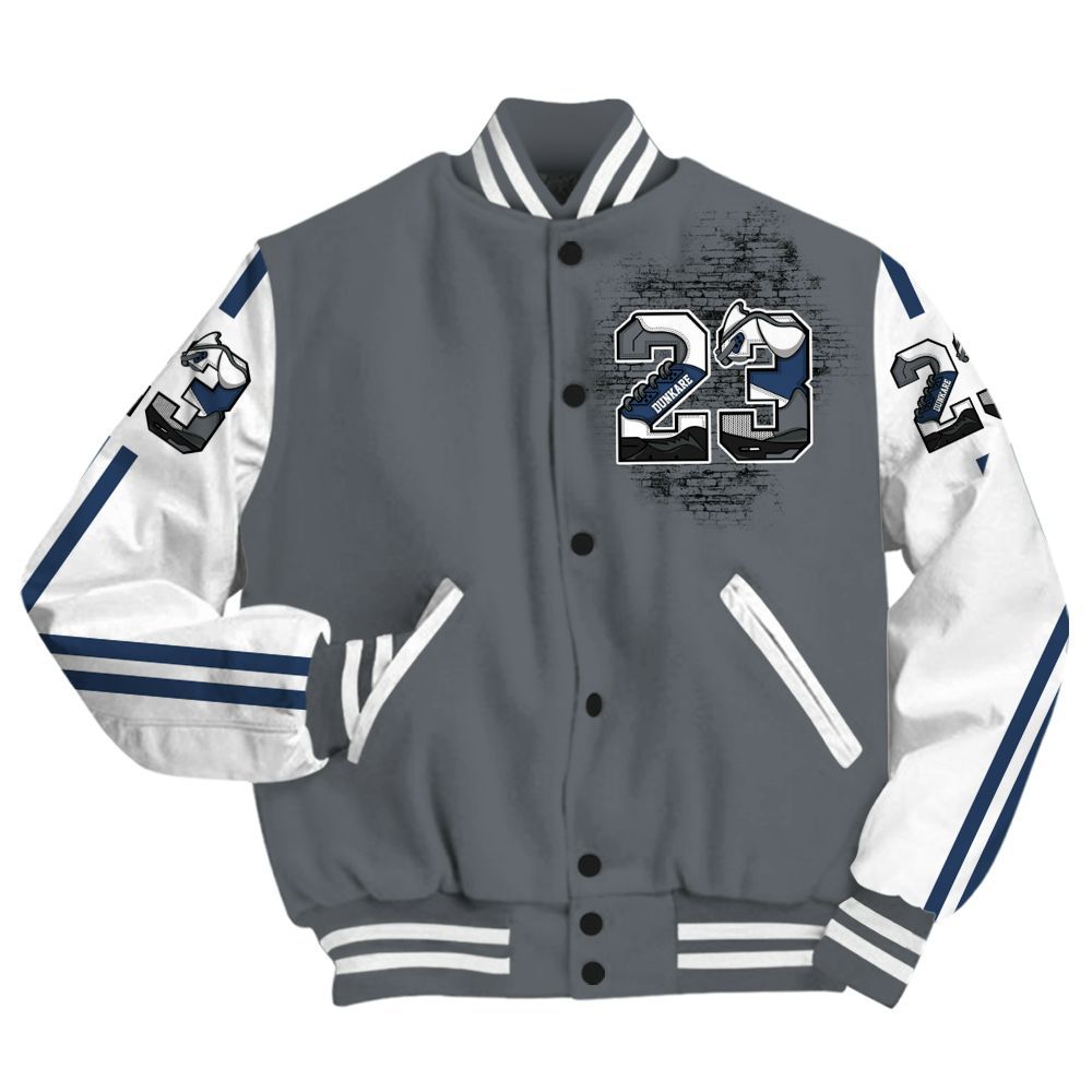 Varsity Jacket To Match Flint Grey 9s - Custom Name Number 23 5s All Over Print