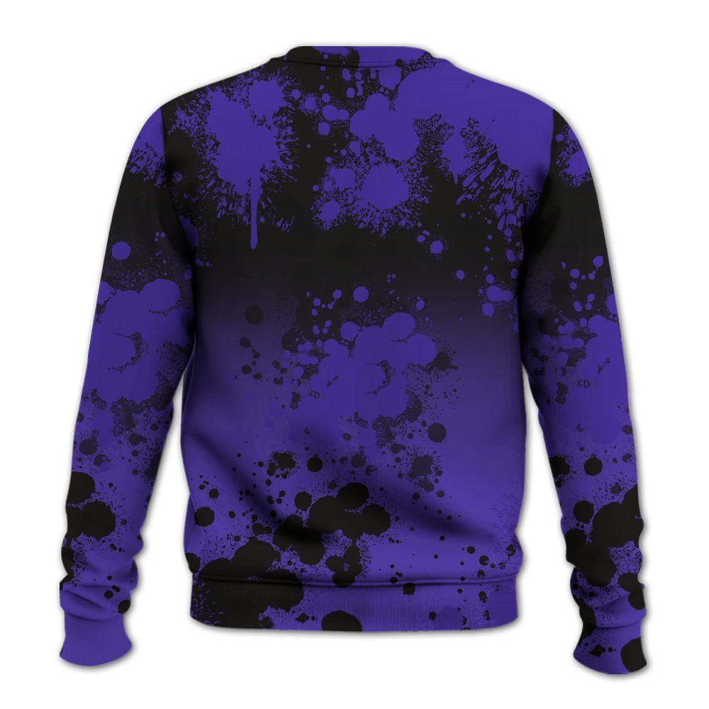 Sweatshirt To Match Field Purple 12s - God Blessed Ink Drip All Over Print