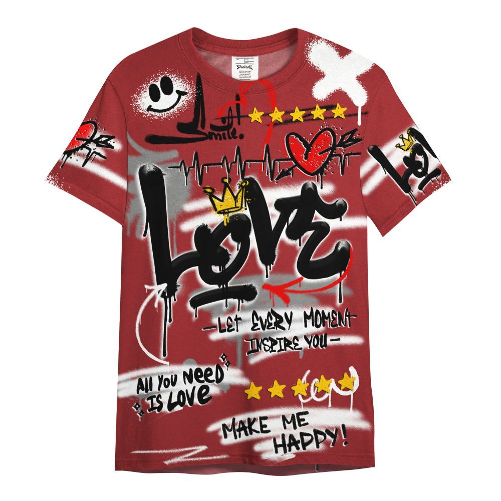 Shirt To Match Alternate Flu Game 12s - Happy Love Beats Graffiti Streetwear All Over Print