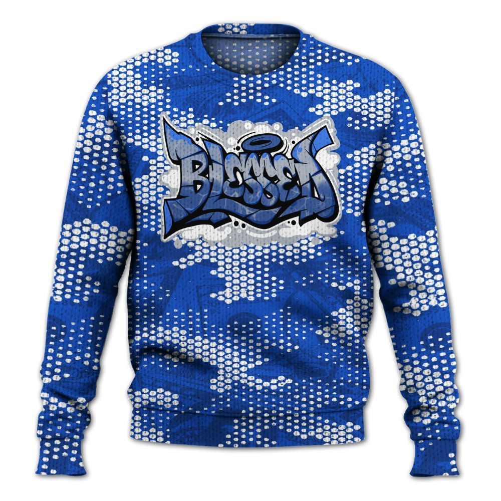 Knitted Sweater To Match Air Foamposite One Royal - Blessing Graphic Banknotes