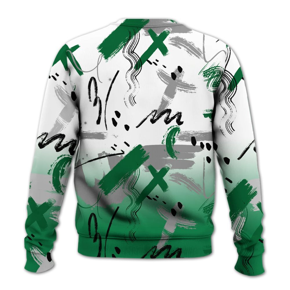 Sweatshirt To Match Pine Green 13s - Money Hustle Grind Pray All Over Print