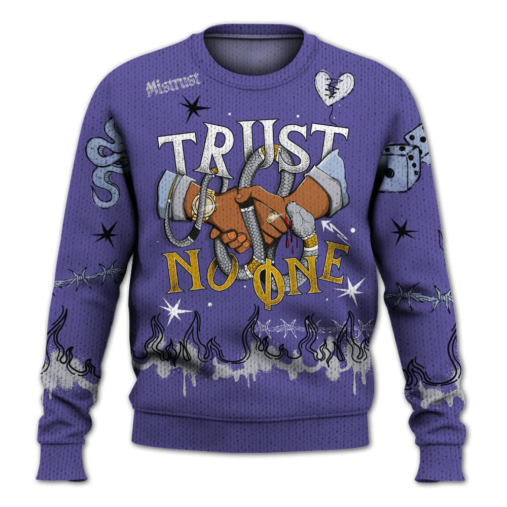 Sweater To Match Lakeshow 4s - Trust No One Snake-Bite Doodle Crayon Graphic