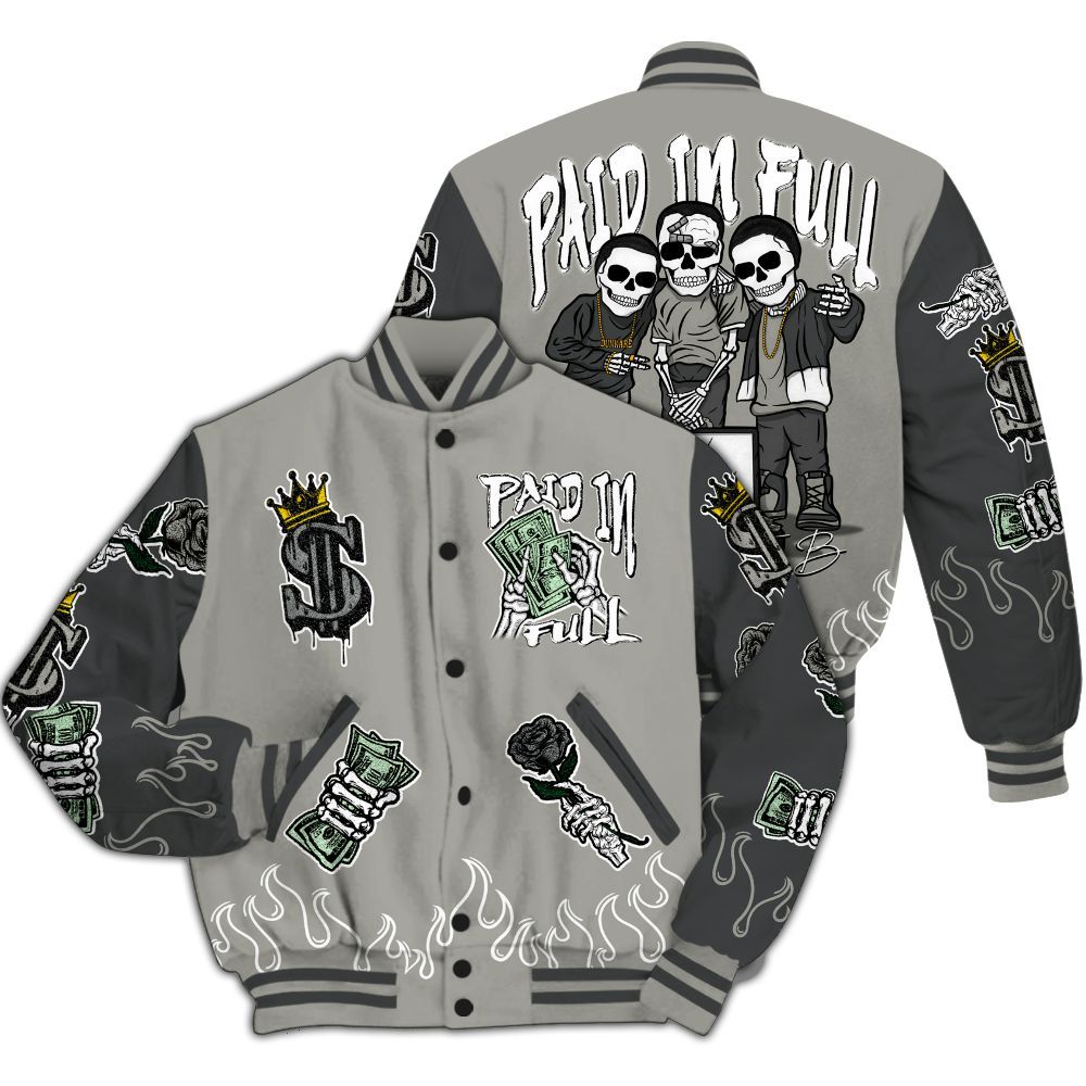 Varsity Jacket To Match High Satin Shadow 1s - Fire Everybody Paid In All Over Print