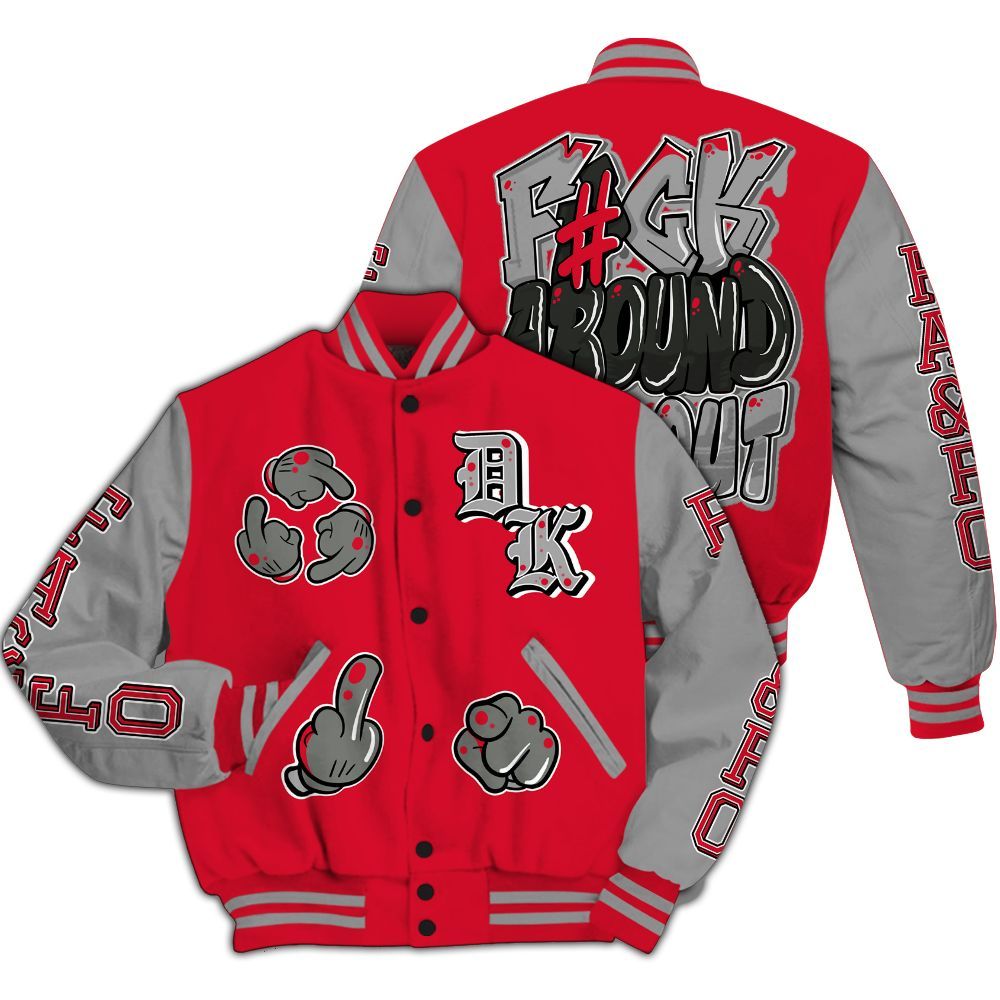 Varsity Jacket To Match Air Max Sunder Gore Tex Fire Red - F Around Find Out Graphic All Over Print