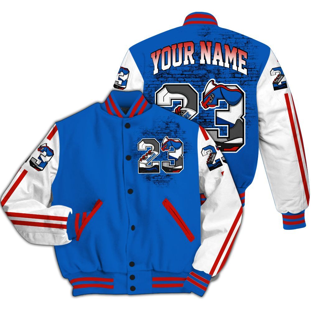 Varsity Jacket To Match Kobe 6 Game Royal - Custom Name Number 23 5s All Over Print