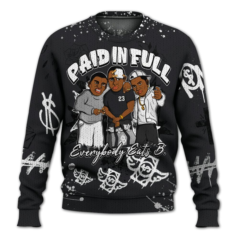 Sweater To Match Black Patent Low 17s - Everybody Paid In Full Crayon Graphic