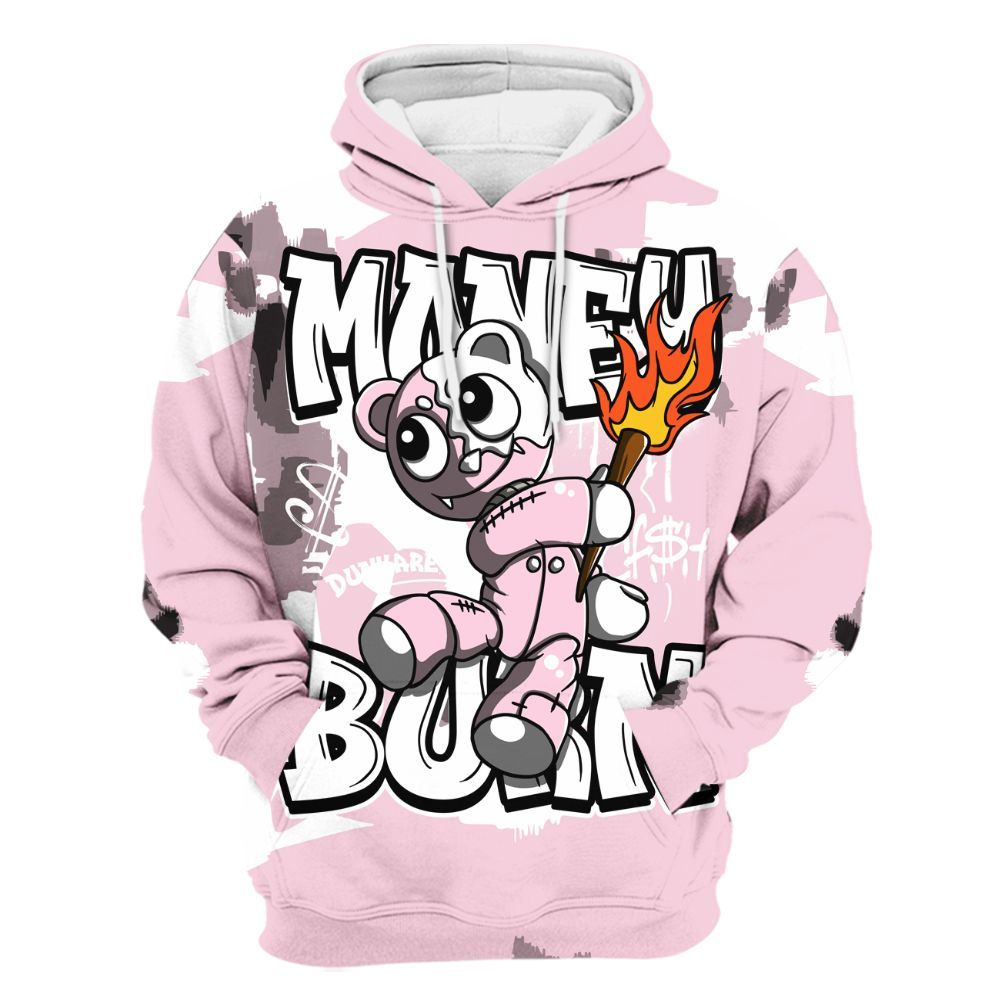 Hoodie To Match Orchid 4s - Money Burn Retro All Over Print