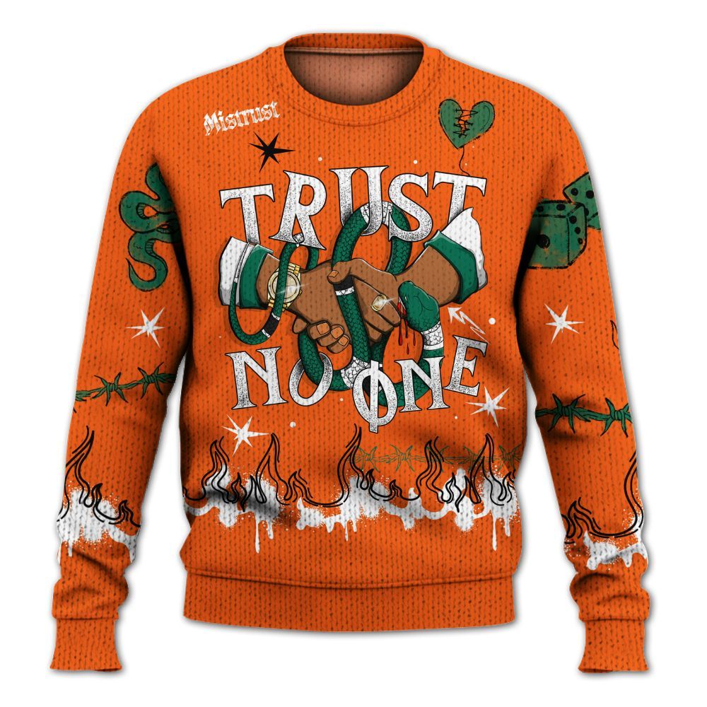 Sweater To Match SoleFly Sail Gorge Green 3s - Trust No One Snake-Bite Doodle Crayon Graphic